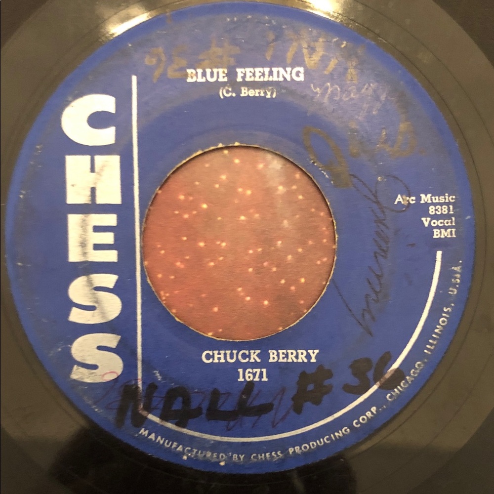 Chuck Berry Blue Feeling 45 RPM Vinyl Record ‘57